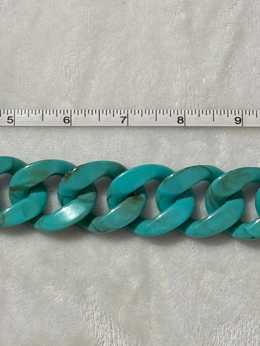 Chunky Turquoise Link- Teal Chain/ Purse Charm Statement